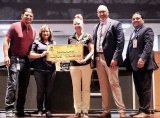 Left to right: Tribal Vice Chair Robert Jeff, Central Union Principal Anne Gonzalez, Stratford's Christina Gonzalez, Tribal Chair Leo Sisco, Marketing Director Rojelio Morales.